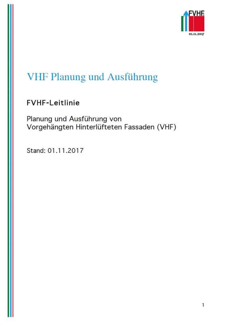 Neue FVHF-Leitlinie zu vorgehängten hinterlüfteten Fassaden