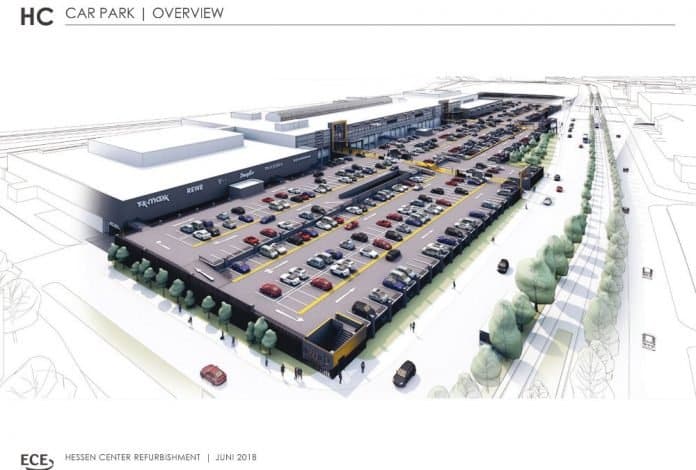 Visualisierung des neuen Parkdecks für das Hessen-Center