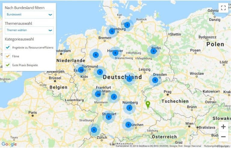VDI: Interaktive Karte für Nachhaltigkeit in Deutschland