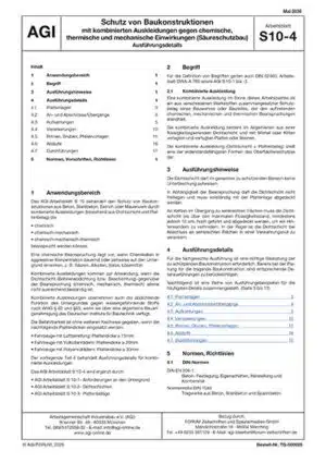 AGI Blatt S10 Schutz von Baukonstruktionen mit kombinierten Auskleidungen gegen chemische, thermische und mechanische Einwirkungen (Säureschutzbau)