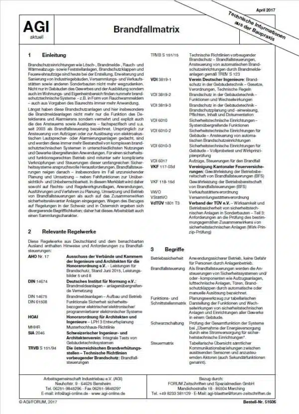 AGI Z13-TIB Brandfallmatrix