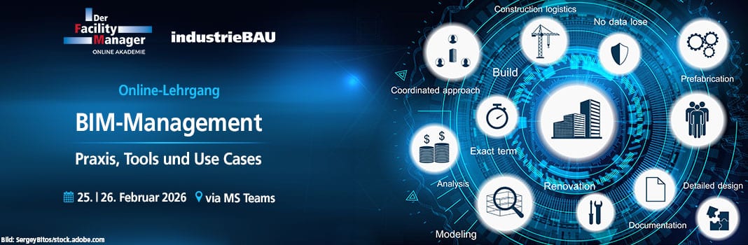 Online-Lehrgang BIM-Management – Praxis, Tools und Use Cases am 25. + 26. Februar 2026 via MS Teams