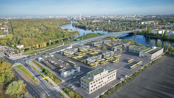 Betriebshof für Berliner Elektrobusflotte