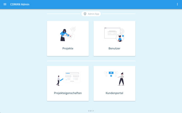 Benutzerverwaltung der COMAN Suite für Projekte und Nutzer